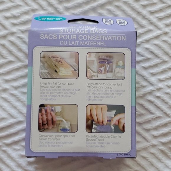 Lansinoh Storage Bags for freezing Breastmīlk- Pre-Sterilized Bags- 25 pk. - Picture 2 of 11